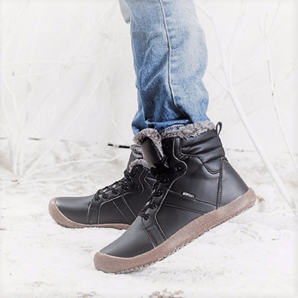 NEW Mens SASHA Waterproof Fur Ankle Boots